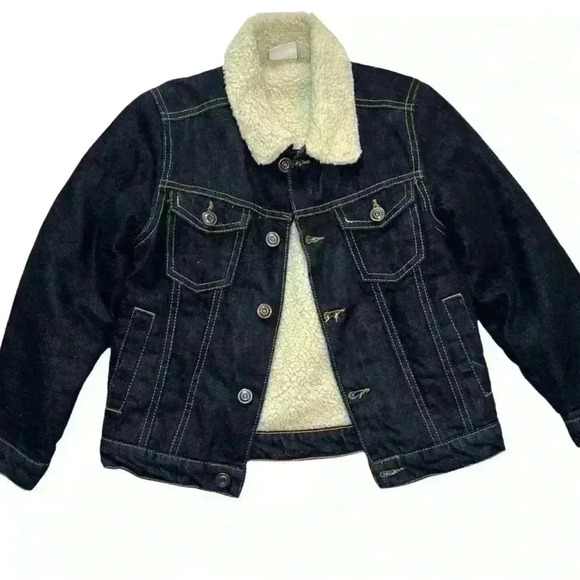 Zara Jean Sherpa Jacket  Size 7 - Picture 1 of 6